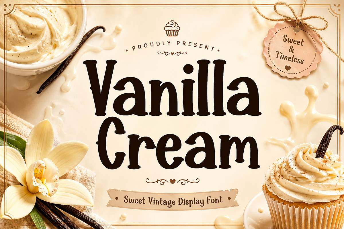 Vanilla Cream, a Serif Font by Wow Magic (Photo 1 of 5)