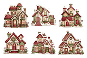 Whimsical Christmas House Clipart, a Seasonal Illustration by Creative Art (Thumbnail 5 of 7)