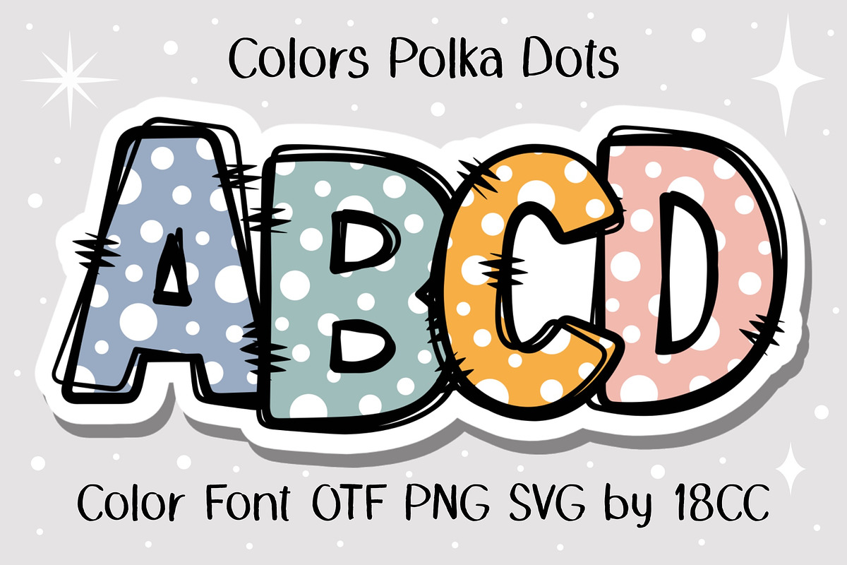 Colors Polka Dots OTF PNG SVG, a Symbol Font by DREAMs Soul G. (Photo 1 of 5)