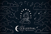 Celestial - Stars and Moons Cliparts, an Illustration by OxanaTally (Thumbnail 1 of 11)