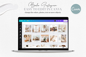 Boho Instagram Template Bundle