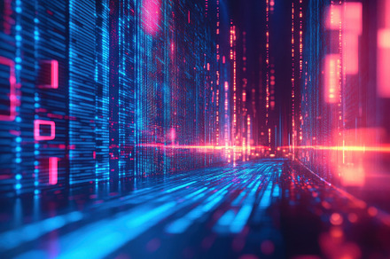Futuristic data stream with glowing, a Photo by Iftikhar Alam