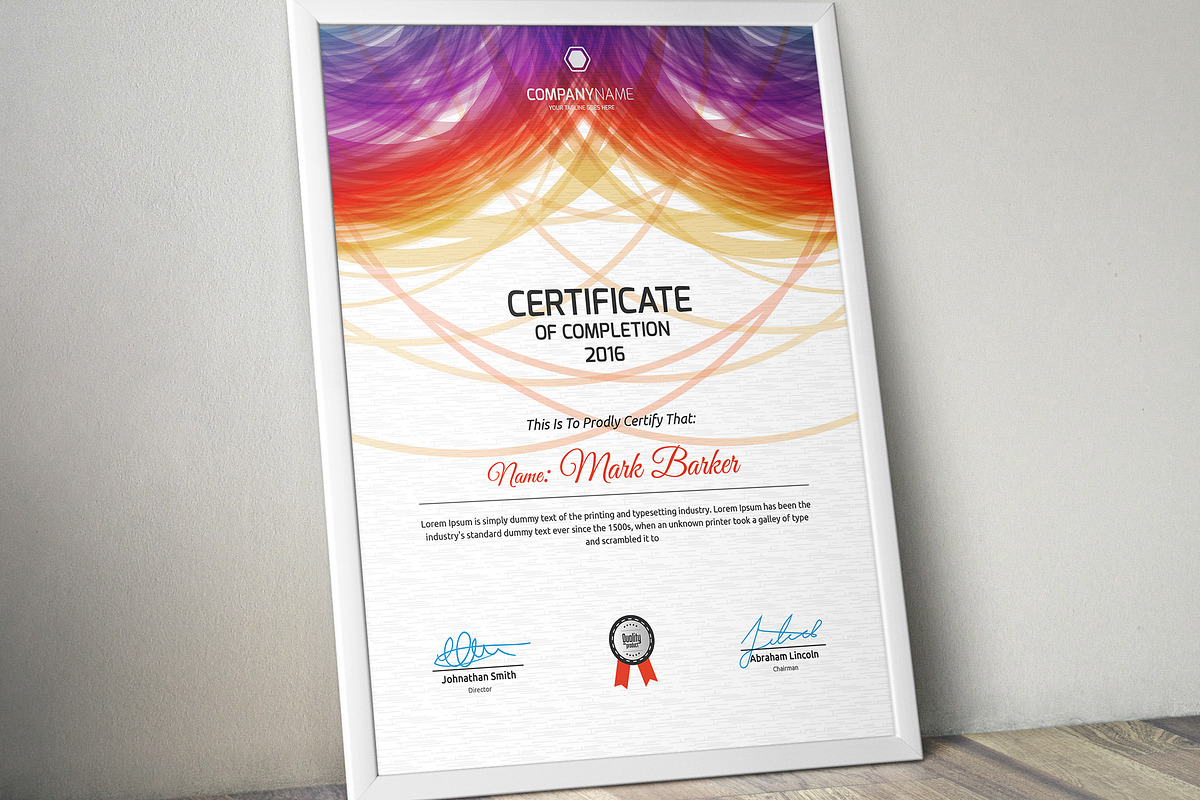 Certificate Word | PSD | AI, a Stationery Template by Curve Design (Photo 3 of 3)