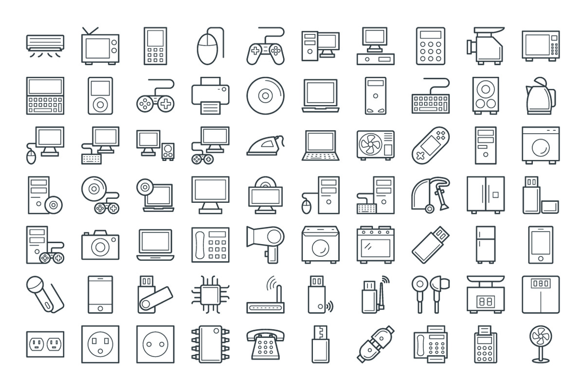 175+ Electronics Vector Icons, an Outline Icon by Vectors Market (Photo 2 of 4)