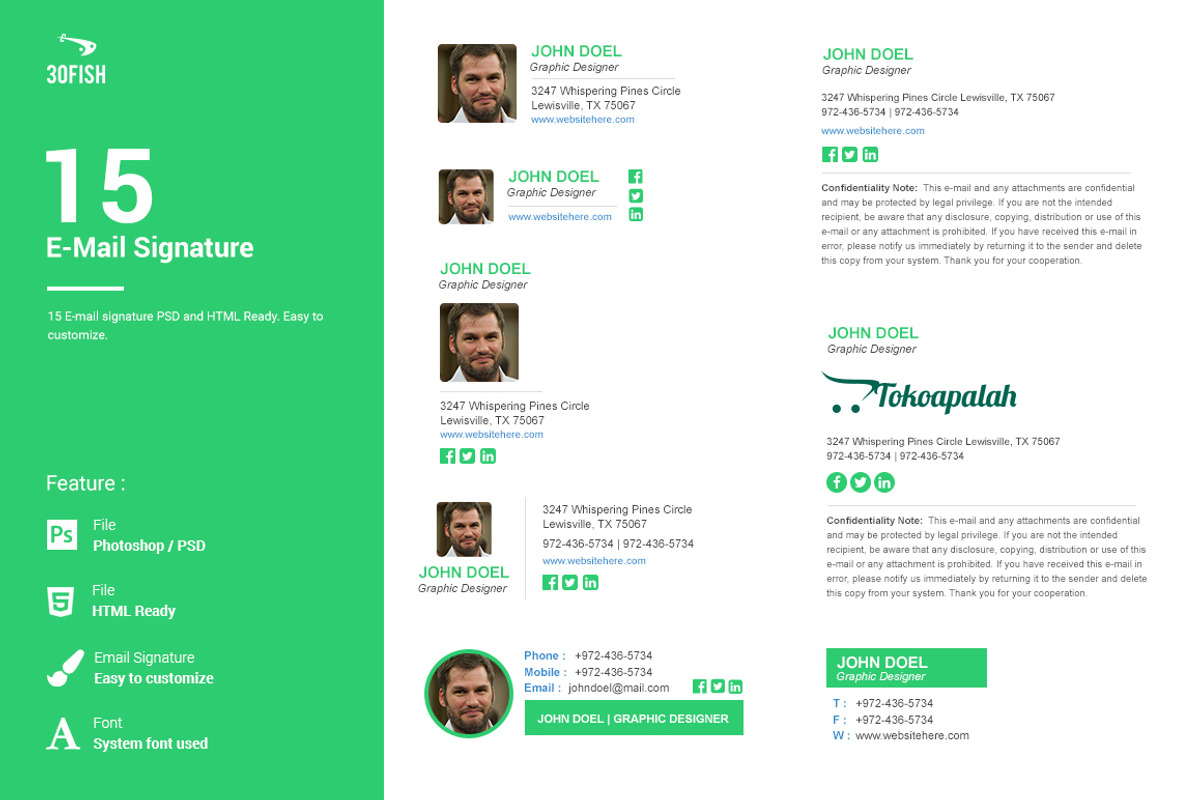 15 E-Mail Signature, a Templates & Theme by thirtyfish (Photo 2 of 3)