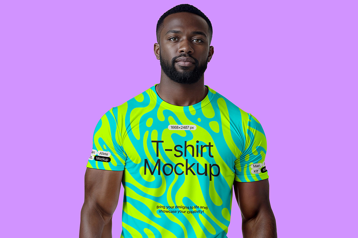 Fitness T-Shirt and Shorts Mockup, a Shirt Mockup by kavoon (Photo 2 of 3)