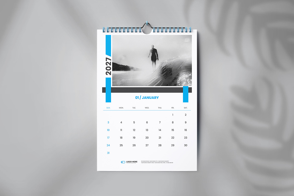 Wall calendar design template, a Stationery Template by Tanmoy Topu (Photo 2 of 5)