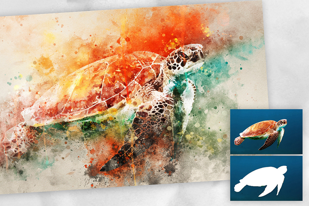 Splatter Watercolor Photoshop Action, an Action Add-On by GorynArt (Photo 6 of 20)