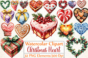Grateful Heart Christmas Clipart, an Illustration by DreamCafeArt (Thumbnail 1 of 5)