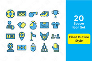 20 Soccer icon set with 3 styles, an Icon by Rudez Studio (Thumbnail 4 of 4)
