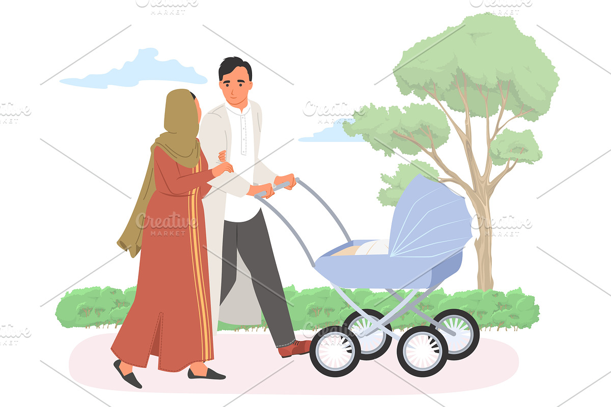A man and a woman are walking, an Illustration by SiberianArt