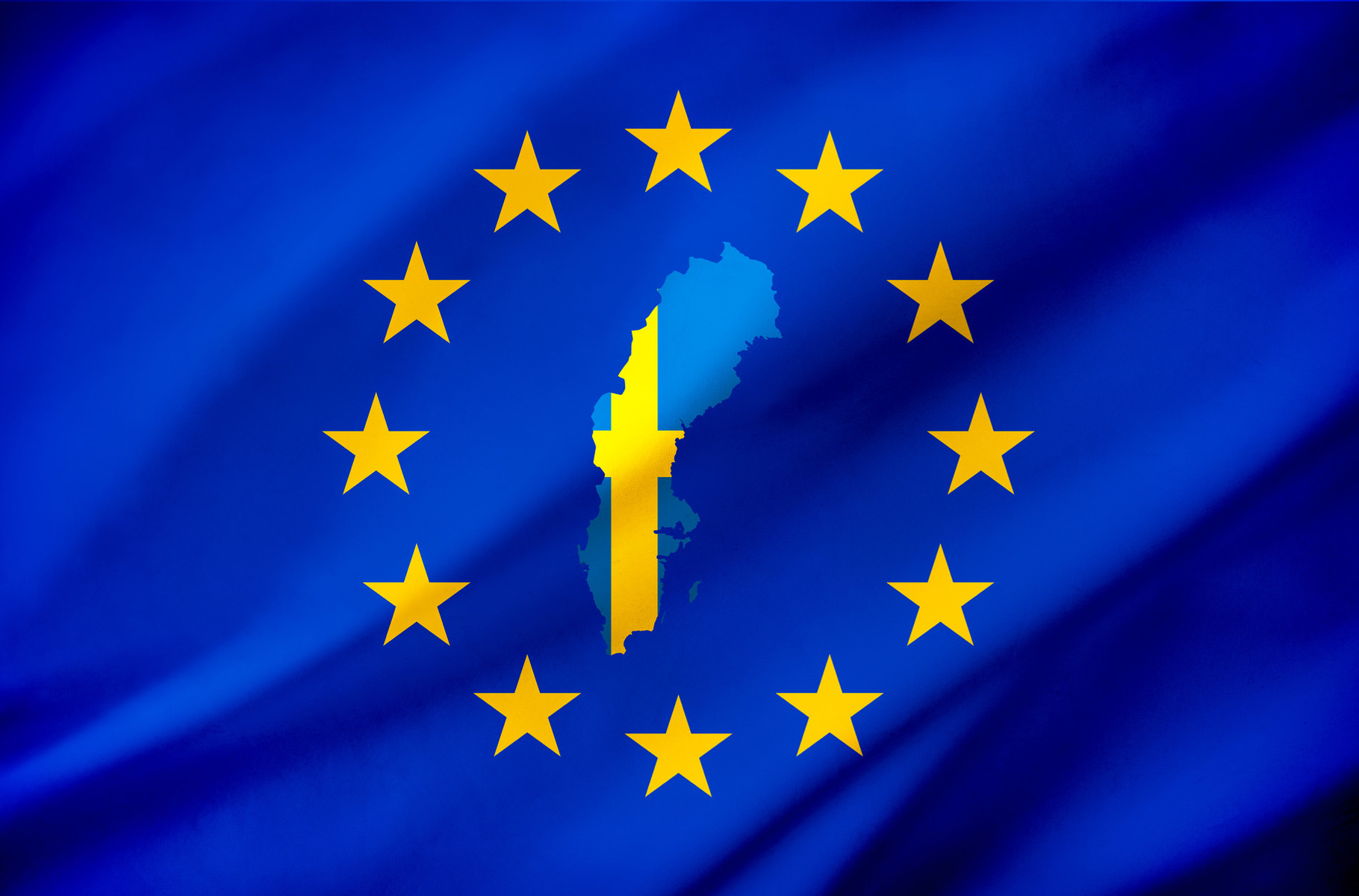 European Union Flag with Sweden Map Overlay, a Background Photo by Davizro's Market