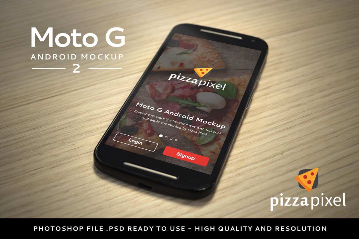 Mockup Moto G Easy Android Mockup 2, an iPhone Mockup by Pizza Pixel (Photo 1 of 5)