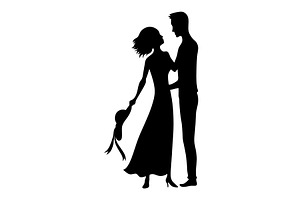 Couples in love silhouette. Man and, a Person Illustration by the8monkey