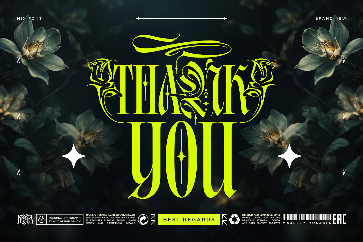 Majesty Rosaria Typeface, a Blackletter Font by alit design (Photo 20 of 20)