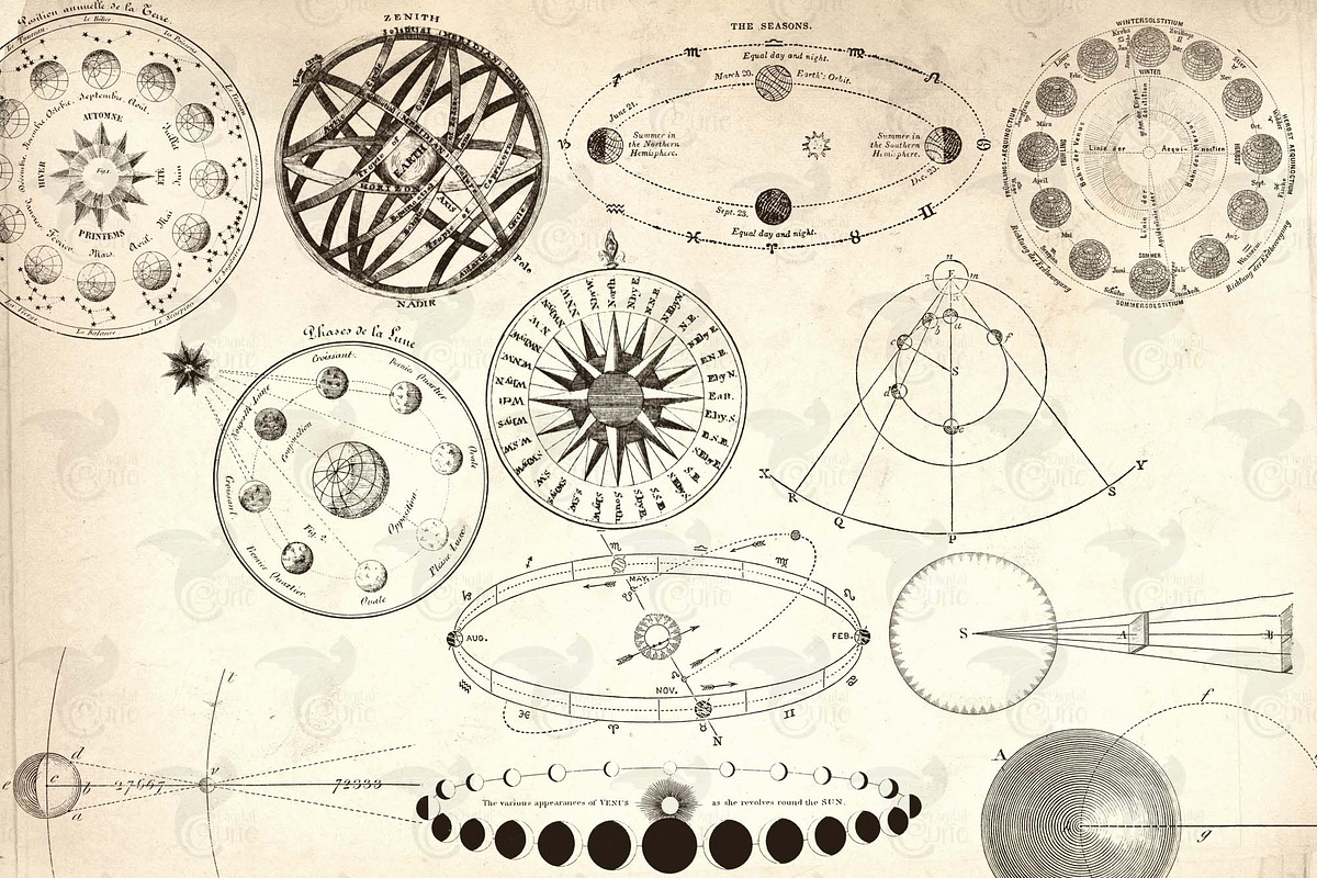 Antique Astronomy Overlays, an Illustration by Digital Curio (Photo 2 of 4)