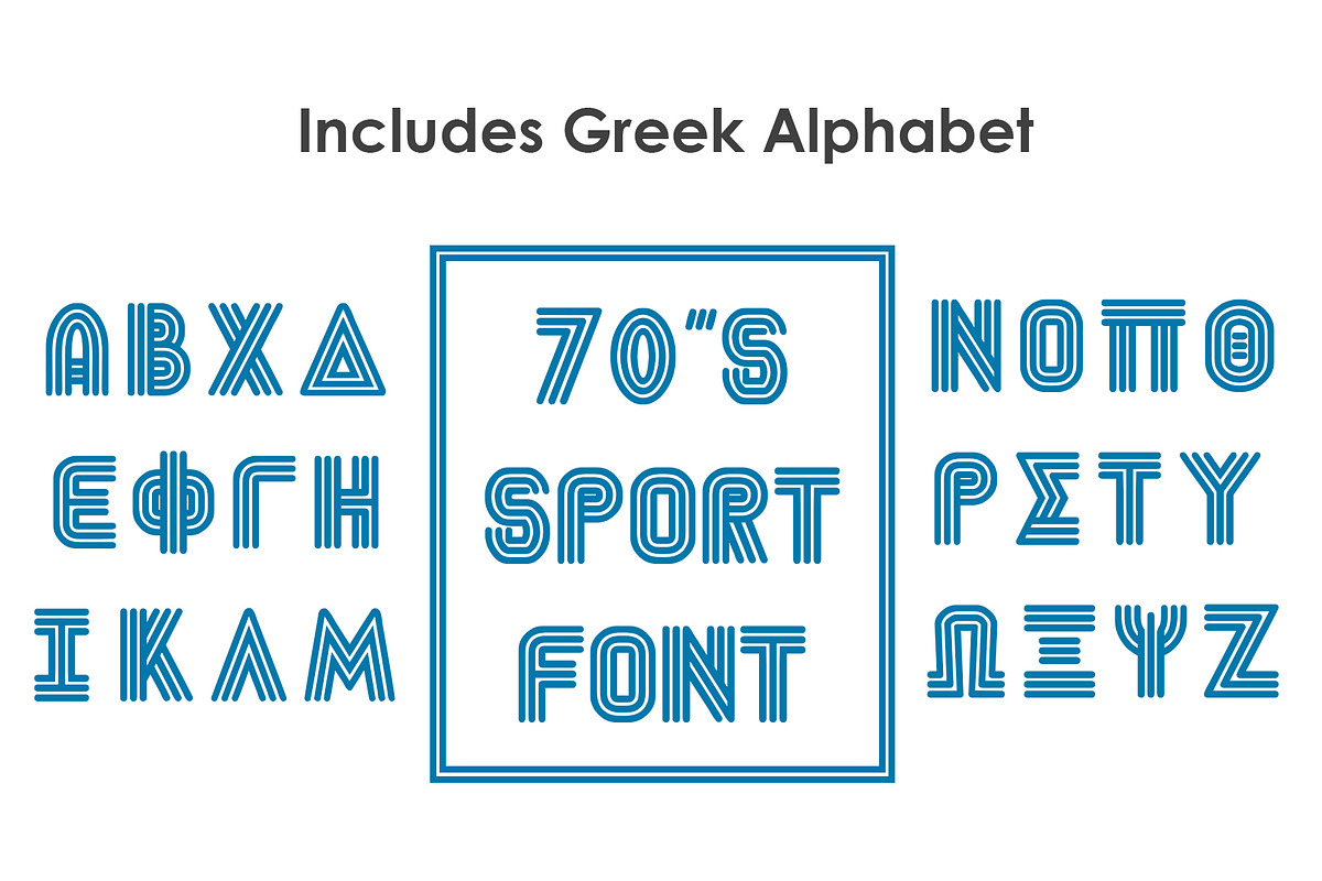 70's Greek Sport Font preview 5