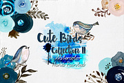 Watercolor Cute Birds II, an Illustration by Li Zamperini (Thumbnail 1 of 4)