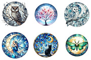 Moonlit Nights Stained Glass Clipart, an Illustration by DreamArtGraphic (Thumbnail 3 of 4)