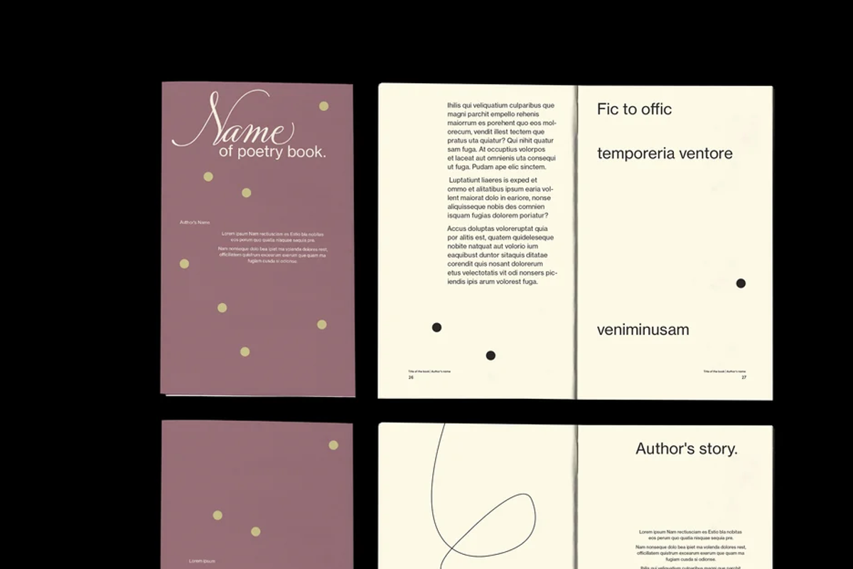 3 Poetry Book Templates Bundle, a Magazine Template by an-arketype studio. (Photo 9 of 10)