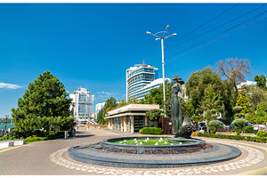 Rostovite girl fountain in rostovon featuring rostov-on-don, russia, and city, an Architecture Photo by Leonid Andronov
