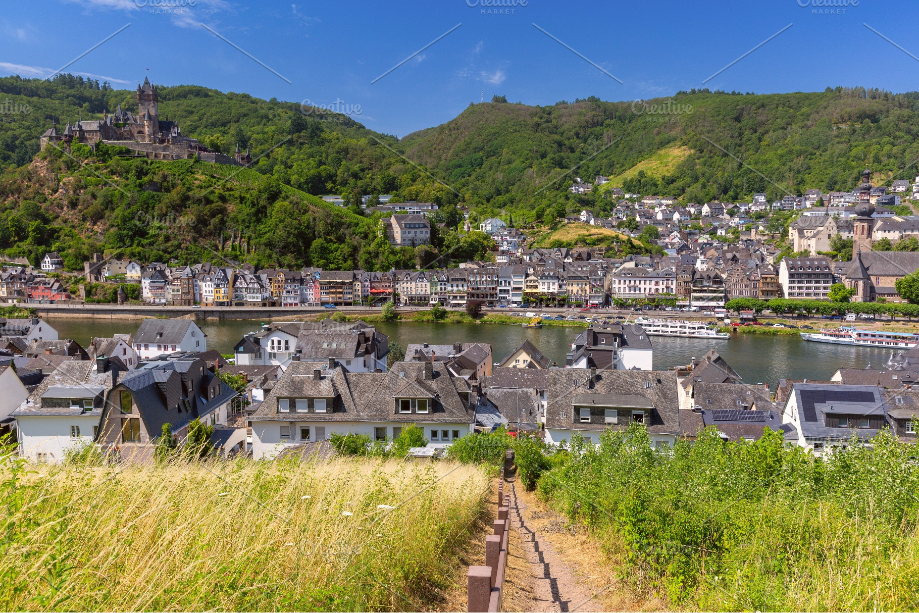 Cochem Old Town with St Martin, an Architecture Photo by kavalenkava