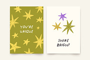 Cute doodle stars posters, cards set, a Decorative Illustration by Good Studio (Thumbnail 5 of 11)