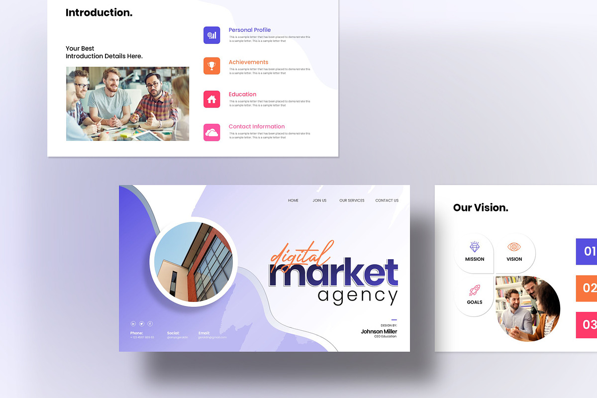 Digital Market Agency Presentation, a Social Media Template by evgenystudio (Photo 3 of 7)