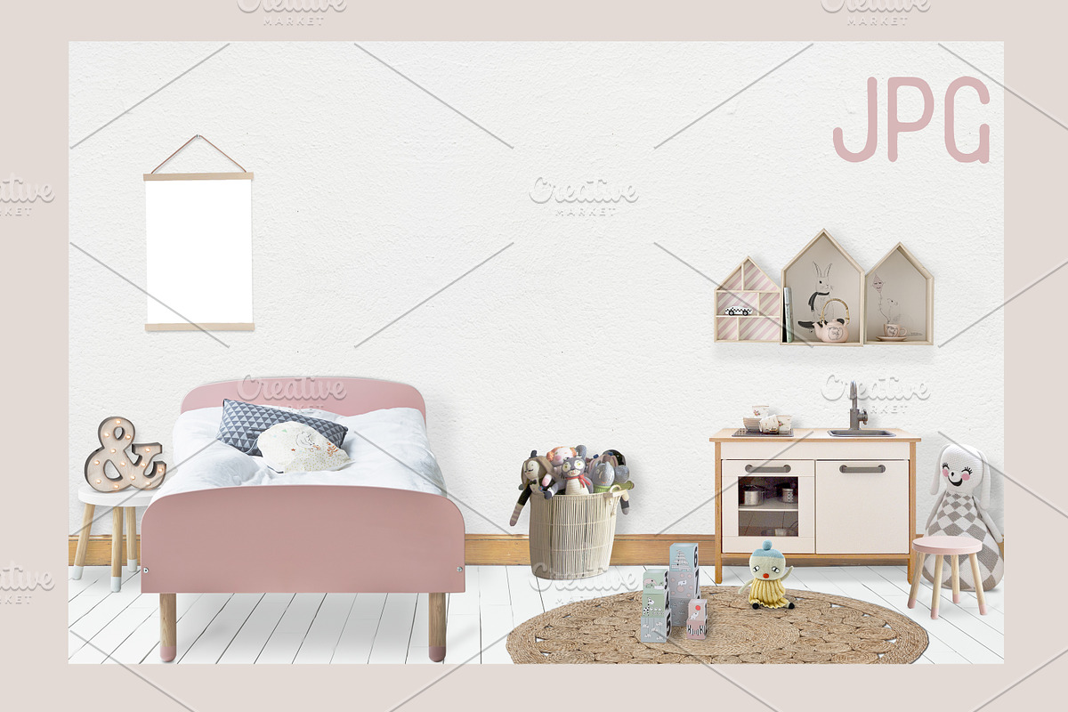 Kids Room Wall/Frame Mock Up 2, a Print Template by Whimsicality (Photo 6 of 7)