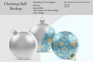 Christmas ball mockup. PSD mockup.