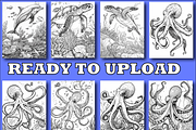 Ocean Animal Coloring Book V2, an Animal Illustration by Design Zone (Thumbnail 6 of 7)