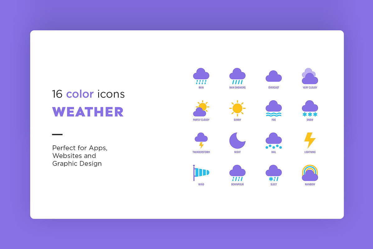 Weather | 32 Icons Set, an Outline Icon by Marina Silence (Photo 4 of 17)