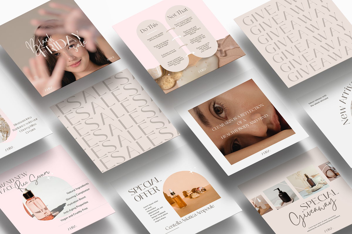 Aura Canva Instagram Templates, a Social Media Template by Soul & Maeum Store (Photo 3 of 8)
