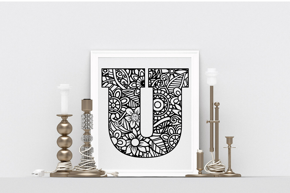 Mandala Alphabet SVG Cut File Bundle, an Illustration by OldMarket Designs (Photo 7 of 10)