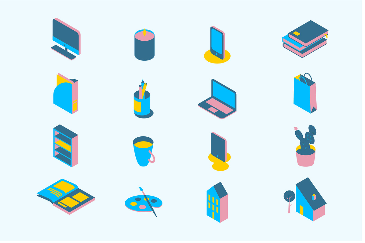 Home isometric icons, an Icon by Marinastu (Photo 2 of 5)