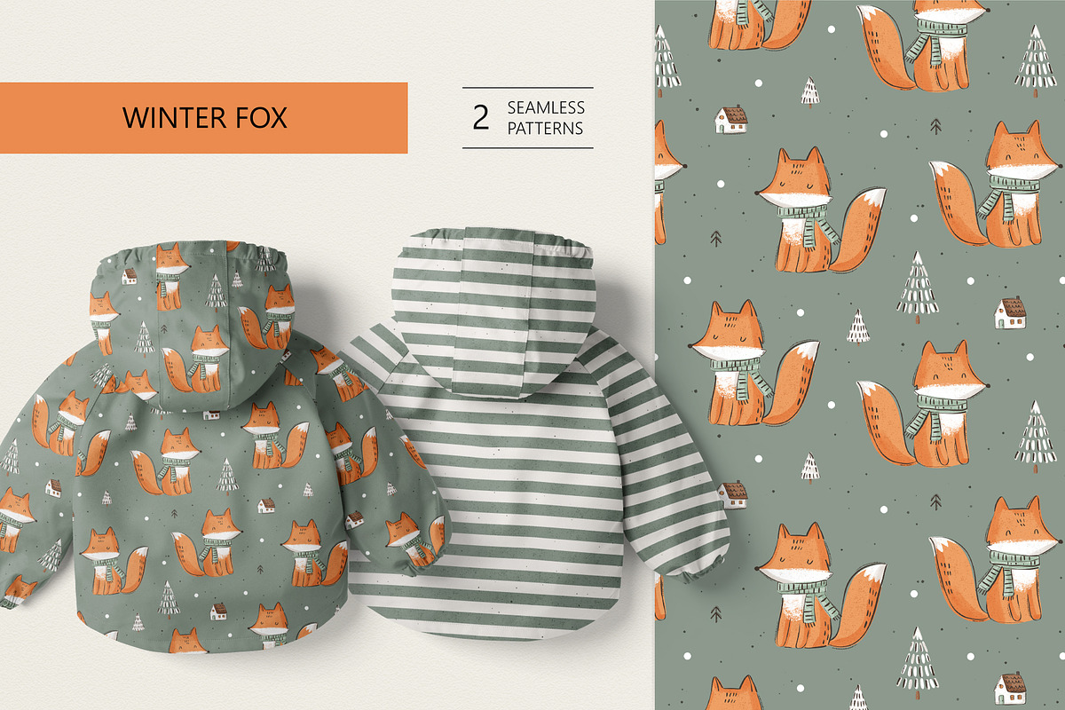 Winter fox, a Pattern Graphic by Olena Kuznietsova (Photo 1 of 10)