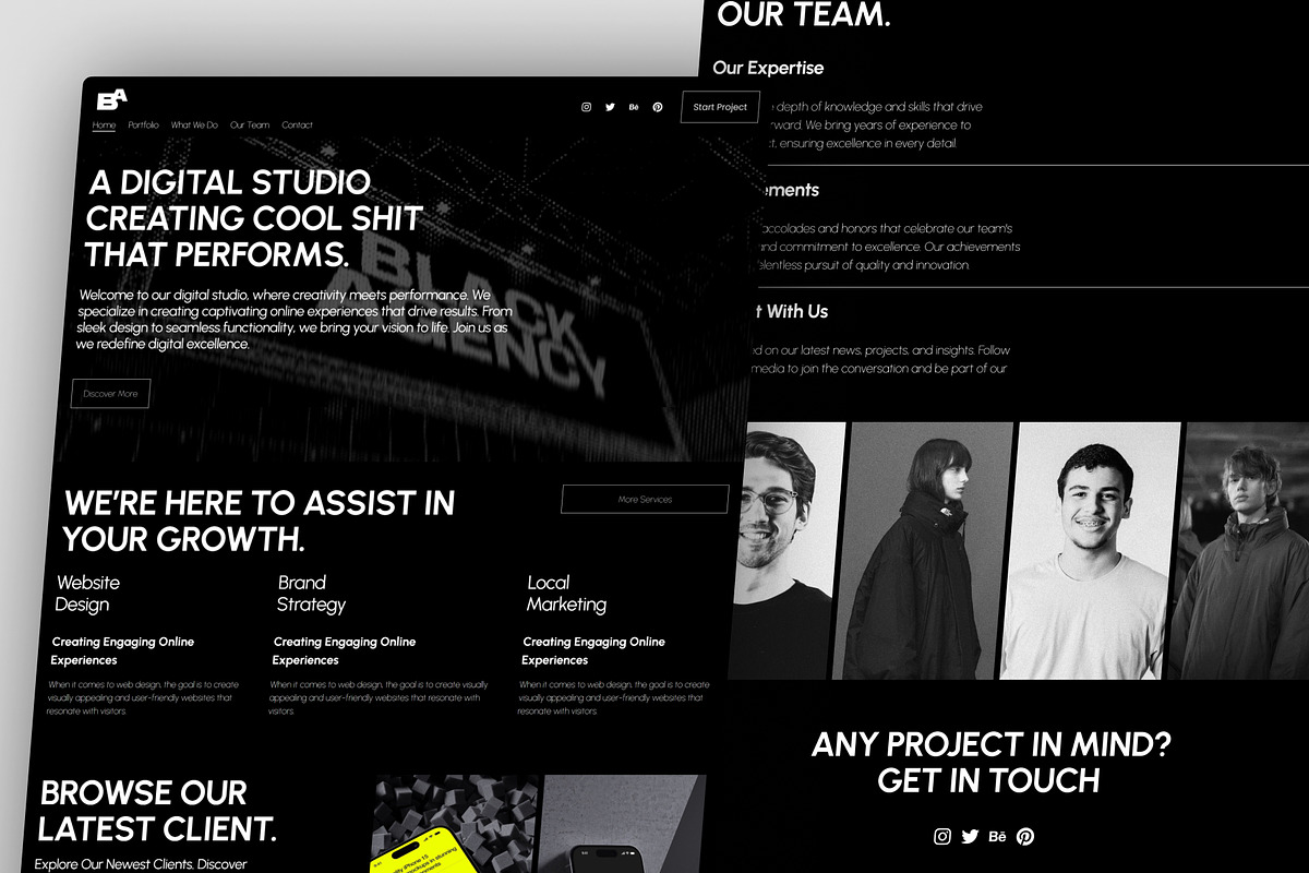 Black Agency Squarespace Template, a Squarespace Template by bonjourdsgnco (Photo 2 of 6)