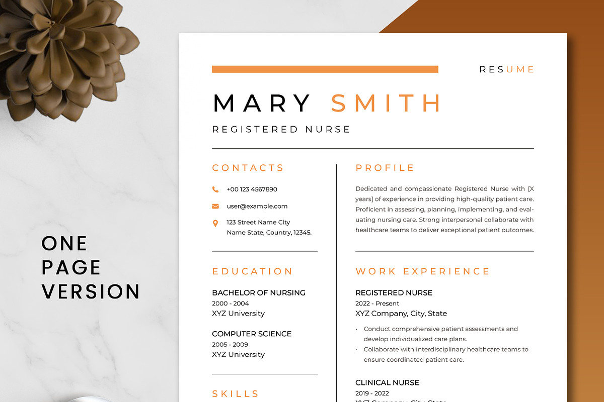 Registered Nurse Resume Template preview 2