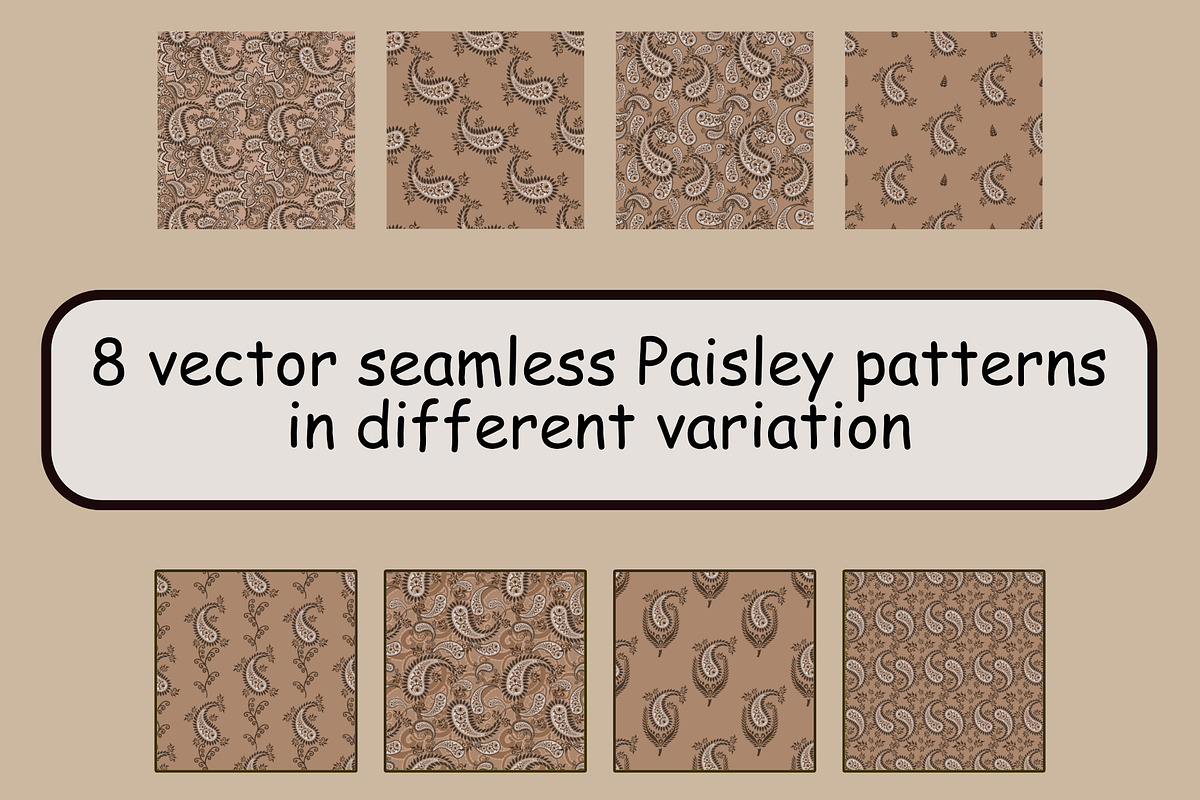 Brown Paisley Patterns, a Pattern Graphic by ThaiByGaew (Photo 2 of 3)