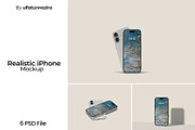 Realistic iPhone Mockup, an iPhone Mockup by ulfatunnazira (Thumbnail 1 of 7)