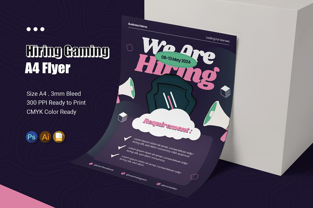 Hiring Gaming Chair Flyer, a Flyer Template by Esensifiksi.studio (Photo 1 of 2)
