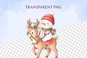 Christmas Snowman Clipart Bundle, a Decorative Illustration by Arslan (Thumbnail 6 of 8)
