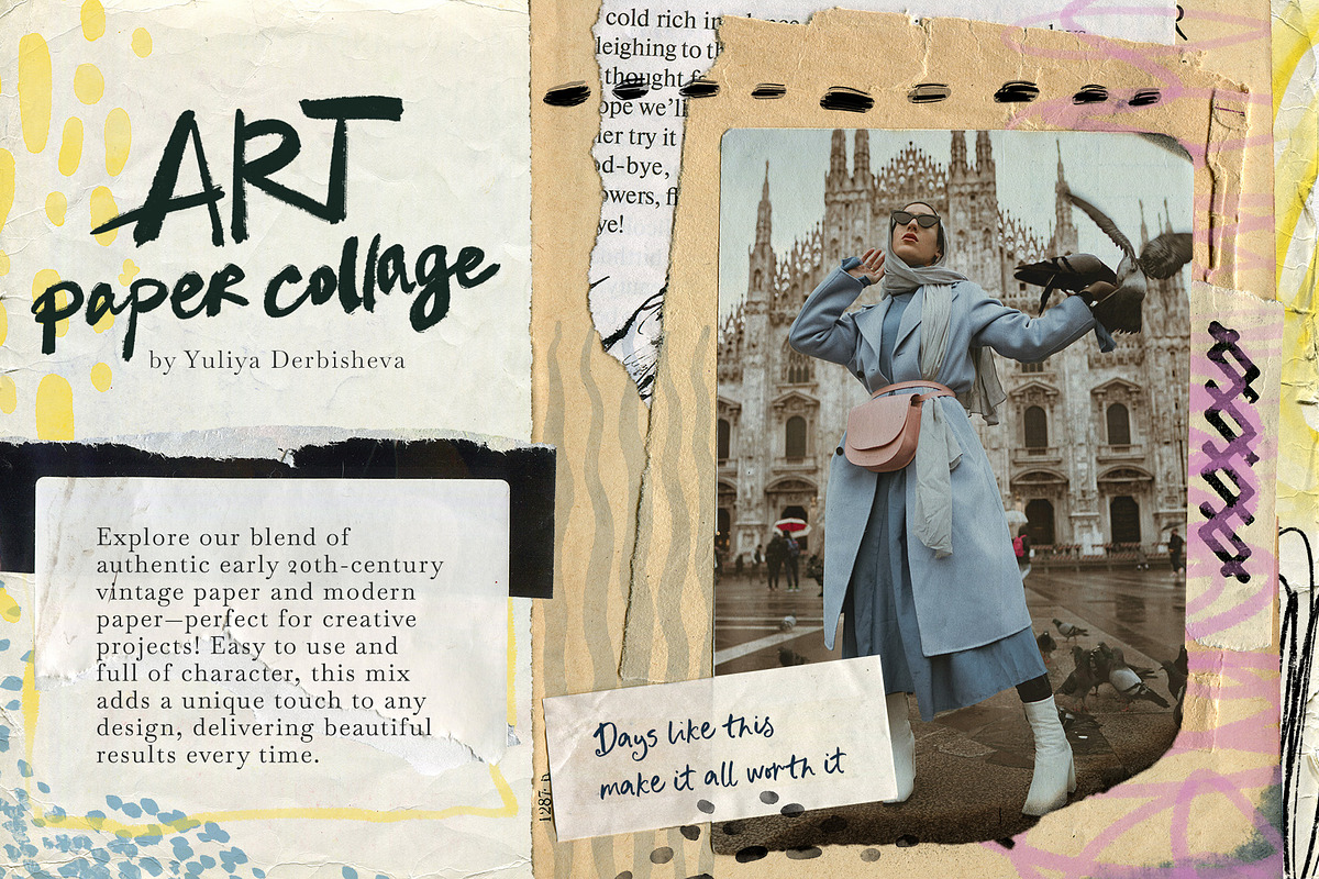 Art Paper Collage Vintage Bundle, an Object Graphic by Yuliya Derbisheva (Photo 5 of 8)