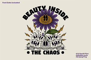Sunflower Growing Through Skulls, a Branding & Logo Template by Judsart