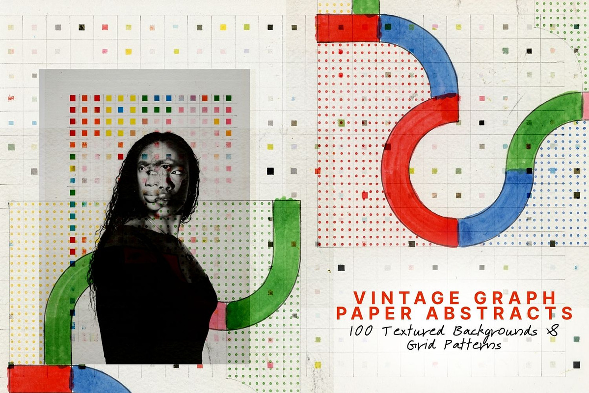 Vintage Graph Paper Abstracts, a Background Graphic by Natali Batu (Photo 1 of 13)