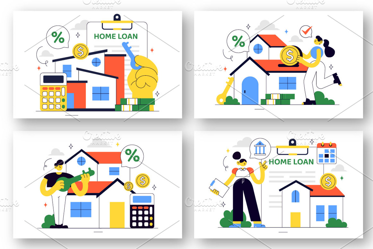 10 Home Loan Illustration, a Person Illustration by denayunebgt (Photo 3 of 4)