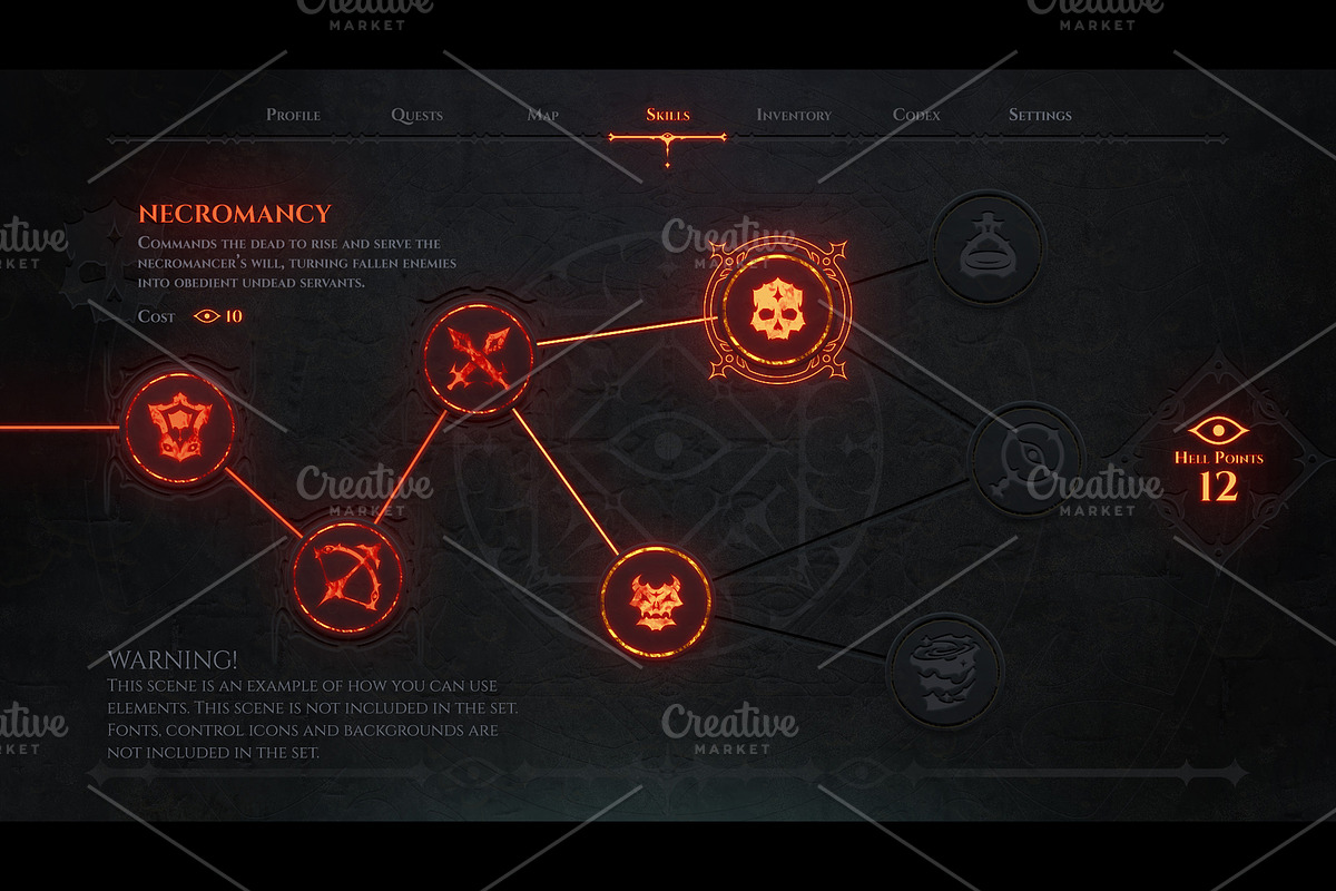Dark Fantasy UI Set. Vol 2, an Object Illustration by Olga Ryzychenko (Photo 11 of 11)