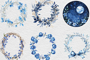 Blue Floral Oval Frame Clipart Png, an Illustration by Black Bird Studio (Thumbnail 6 of 6)