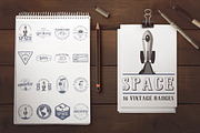Space badge + 3 fonts., a Branding & Logo Template by zao4nik (Thumbnail 1 of 13)
