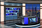 Virtual TV Studio News Set 27, an Architecture 3D Model by akerStudio (Thumbnail 18 of 49)